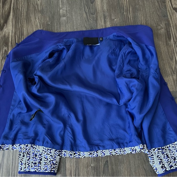 Carlisle Bluish Purple Sequin Evening Blazer Jacket - Picture 15 of 15